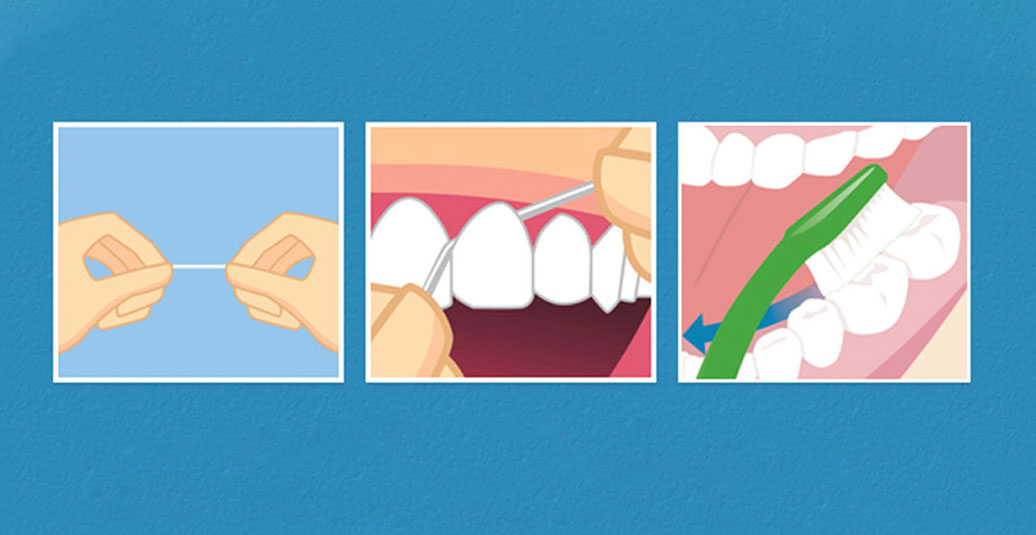 نحوه صحیح مسواک زدن و نخ دندان کشیدن