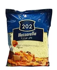 پنیر پیتزا رنده شده موزارلا پرچرب تک رنگ ۲۰۲ ۲ کیلوگرمی