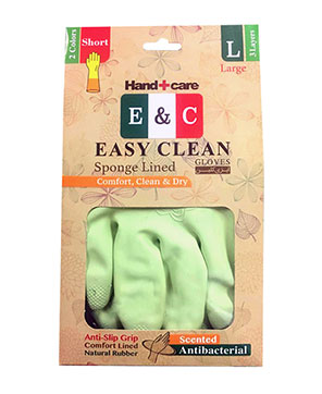دستکش خانگی ساق کوتاه 3 لایه 2 رنگ سایز EASY CLEAN L