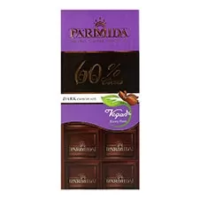شکلات تابلت تلخ ۶۰% پارمیدا ۸۰ گرمی