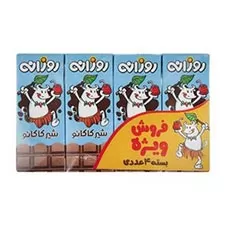 شیر کاکائو نیم چرب روزانه 200 میلی لیتری پک 4 عددی