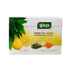 دمنوش چای سبز و لیمو با نبات گپ ۱۲ عددی
