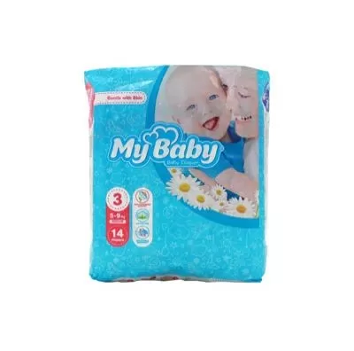 پوشک کودک سایز 3 متوسط 5-9 کیلو مای بیبی 14 عددی