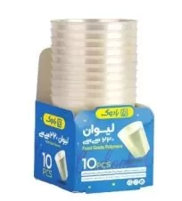 لیوان یک بارمصرف ۲۲۰ سی سی بادوک ۱۰ عددی
