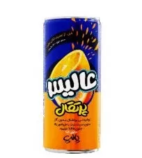 آبمیوه پرتقال حاوی پالپ عالیس قوطی ۲۴۰ میلی لیتری