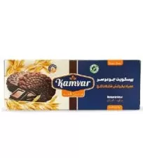 بیسکویت بدون قند جودوسر با روکش شکلات تلخ کامور ۸۱ گرمی