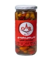 ترشی فلفل زنگوله ای در سرکه سیب طبیعی اُ.آ.ب ۴۳۰ گرمی