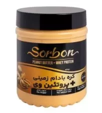 کره بادام زمینی بدون شکر حاوی پروتئین وی سوربن ۴۰۰ گرمی