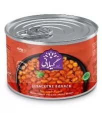کنسرو خوراک لوبیا چیتی در سس گوجه فرنگی گیلانی ۴۶۰ گرمی