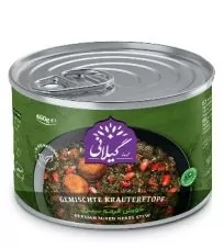 کنسرو خورش قرمه سبزی بدون گوشت گیلانی ۴۶۰ گرمی