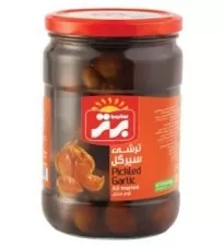 ترشی سیرگل و سیر حبه برتر شیشه ۶۷۰ گرمی