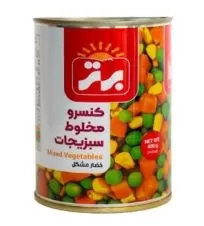 کنسرو مخلوط سبزیجات برتر قوطی ۴۲۰ گرمی