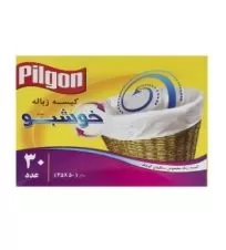 کیسه زباله سایز ۴۵ * ۵۰ معطر پیلگون سفید ۳۰ عددی