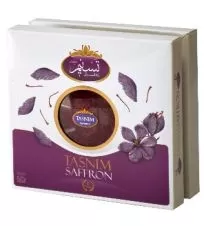 نفیس زعفران نگین طرح خاتم جعبه مشکی ۵ گرم