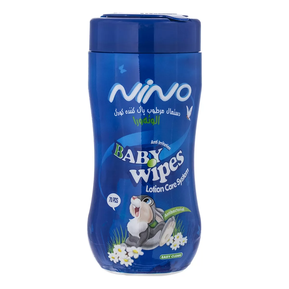 دستمال مرطوب نینو 70 برگ پاک کننده فاقد پارابن و صابون مناسب کودک