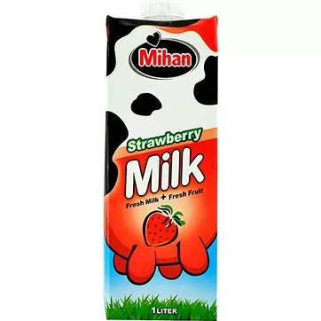 شیر توت فرنگی میهن 1000 میلی لیتری