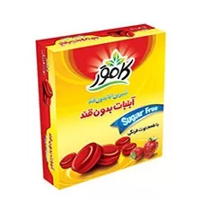 آبنبات توت فرنگی بدون قند و رژیمی کامور 160گرمی