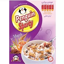 غلات صبحانه میوسلی ورزشی پنگوئن 375 گرمی